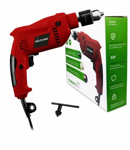 Furadeira Elétrica 10mm Multilaser Ho033 600w + Accesorios Cor Vermelho Frequência 60Hz