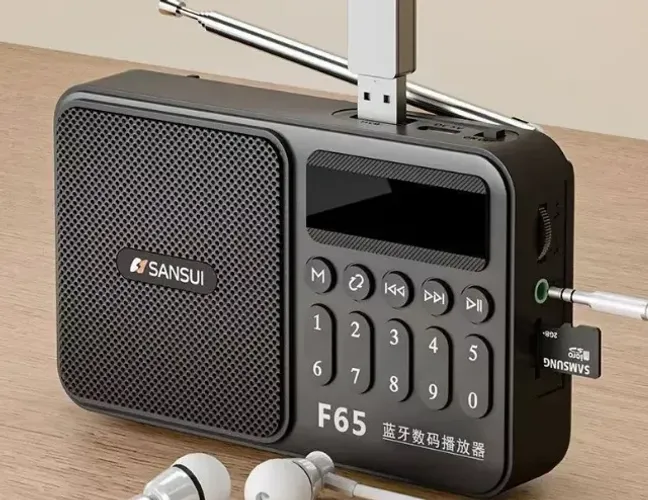 Rádio Sansui F65 FM Digital Bluetooth Autofalante USB