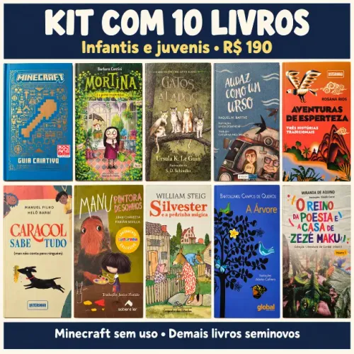 Kit 10 livros infantis e juvenis - Minecraft, Mortina e outros