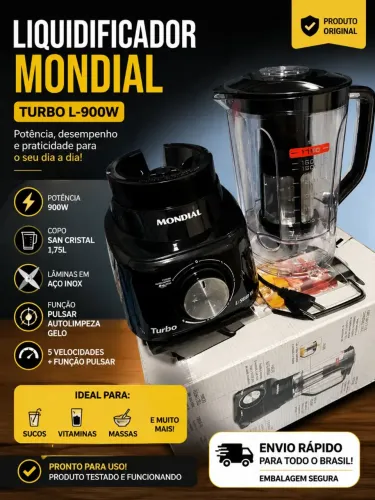 Liquidificador Turbo Full Mondial 900W - L-900 FB