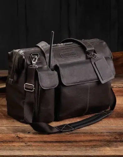 Mochila de Couro Lightspeed Gann Flight Bag Premium | Ideal para Pilotos e Viagens