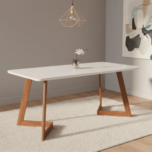 Mesa de Jantar 1,80m Harmonia Base em Madeira tt33