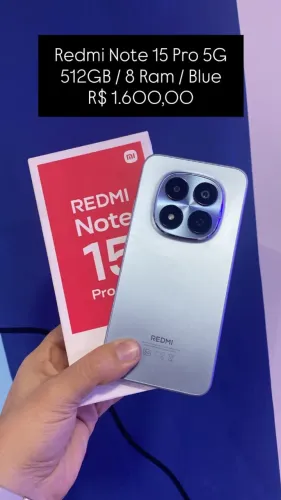 Seminovo: Redmi Note 15 Pro 5G 512GB / 8RAM / Azul - Loja Fisica