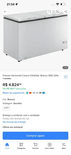 Freezer consul 534L