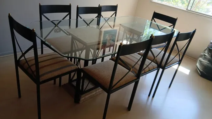 Mesa de jantar de VIDRO 8 cadeiras