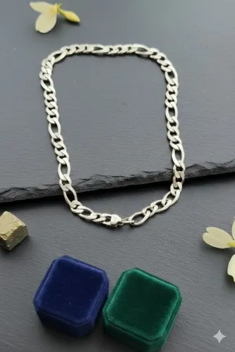 Corrente de prata 925 maciça elo 3x1