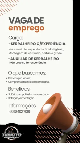 Vaga Auxiliar serralheria