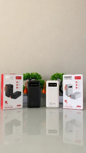 Power Bank 50.000mAh 66W Quick Charge com 4 Cabos e Lanterna