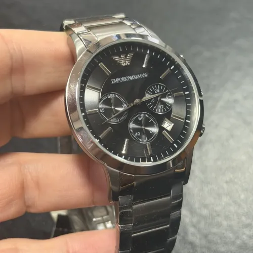 Relógio Emporio Armani Cronógrafo Preto Premium - Novo
