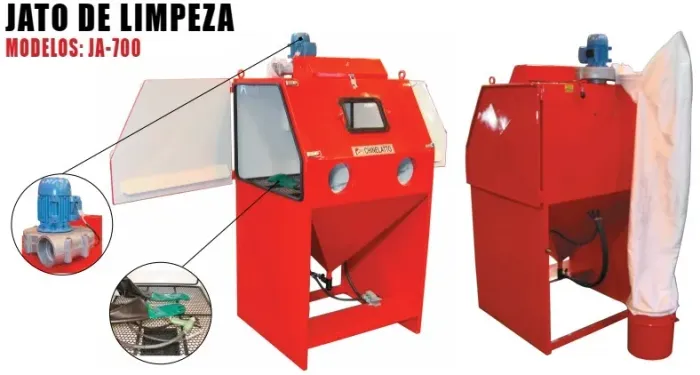 Jato de Limpeza- Marca Chinelatto- modelo JA-700. Medidas da cabine 700mm largura x 700mm
