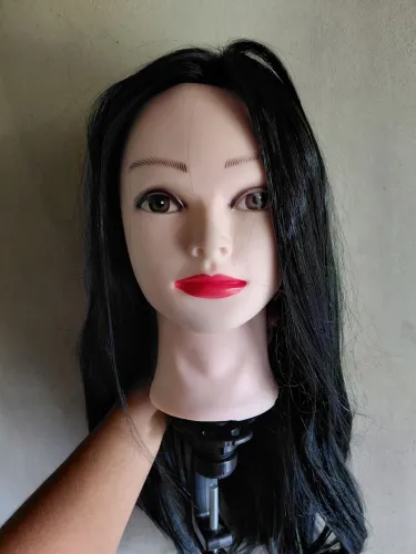 Cabeça De Boneca Treino Cabelo Sintético Longo Para Penteado
