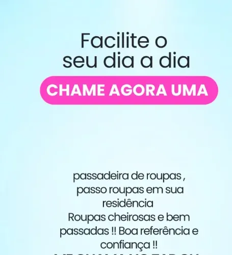 Passadeira de roupas ... Diaristas tbm ...