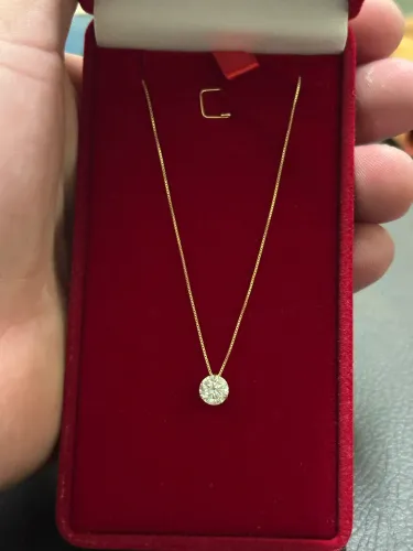 Colar Ouro18k ponto de luz