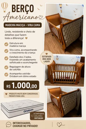 Berço Americano Madeira Maciça 