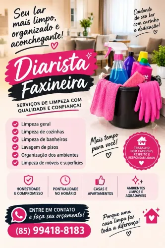 ? Diarista e Faxineira | Limpeza com Capricho e Dedicação