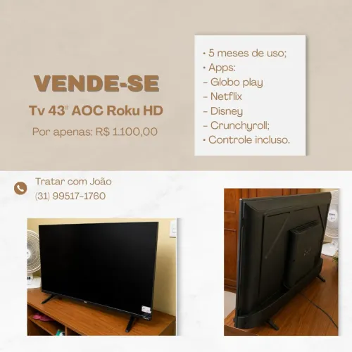Vendendo pq comprei outra, na foto fala tudo sobre a TV.