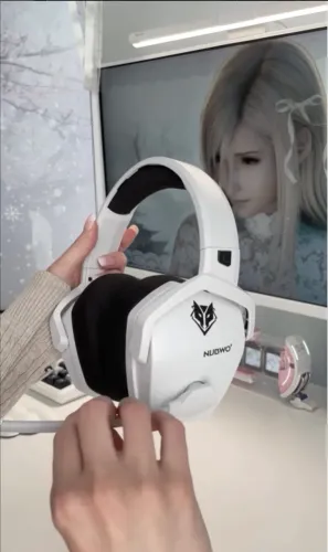 Headset Gamer Sem Fio Nubwo G06 Over-ear Branco PC PS4 PS5 Bateria 48h