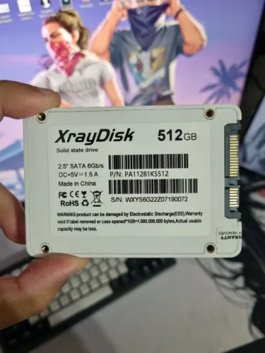SSD 512GB XrayDisk SATA 3 2.5 - 98% Saude (Leitura 535MB/s) PC e Notebook