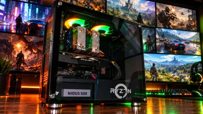 PC Gamer RYZEN 5 4600G + RX 580 8GB + 16GB RAM + SSD