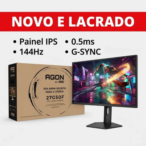 Monitor Gamer AOC AGON 27" IPS 144Hz 0.5ms - Novo e Lacrado!
