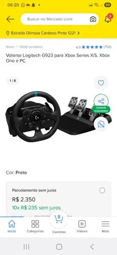Volante semi novo pra Playstation