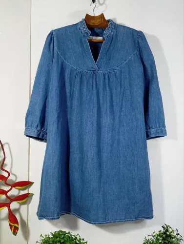 Minivestido/Túnica Jeans Zara Delavê.