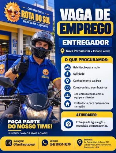 Vaga para entregador repositor 