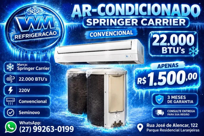 Ar-Condicionado Split Springer Carrier 22.000 BTUs 220V - Seminovo