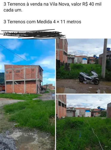 Vende-se terreno vila nova