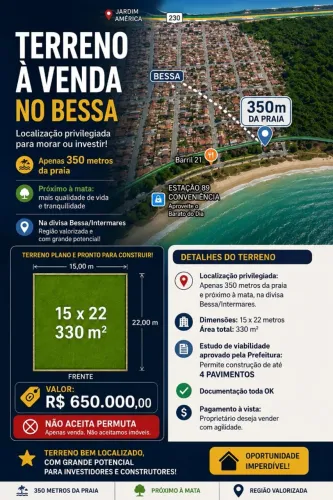 Lotes comerciais e residencias em Cabedelo. 