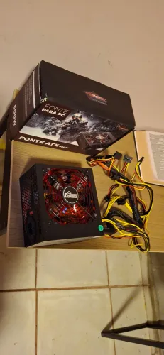 Fonte ATX kunp cowboy 600w bivolt/SEM CABO DE FORÇA 