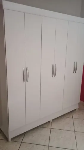 Guarda-roupa Casal Vaticano 6 Portas 2 Gavetas Branco