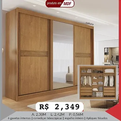 Guarda Roupa Canadá MDF