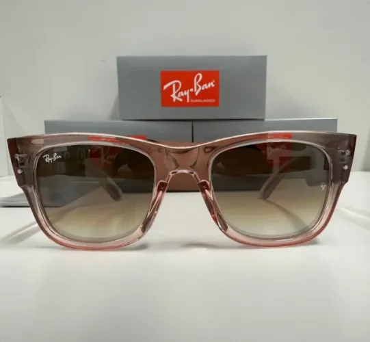 Óculos de sol ray-ban mega wayfarer rosa lentes de cristal style