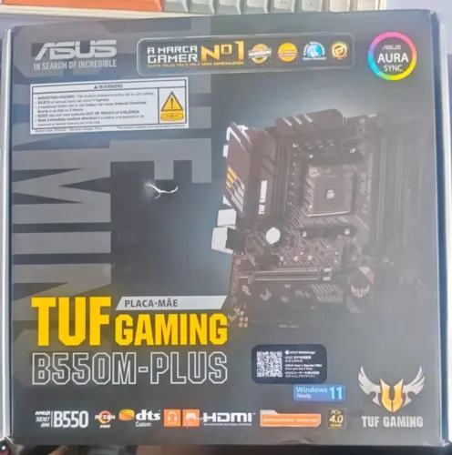 Placa Mãe ASUS TUF Gaming B550M-PLUS AM4 - Nova (Sem uso)