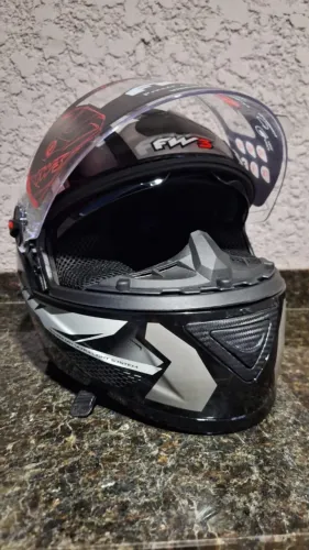 Capacete FW3 GTX FOX 59/60 Grafite + Óculos Solar