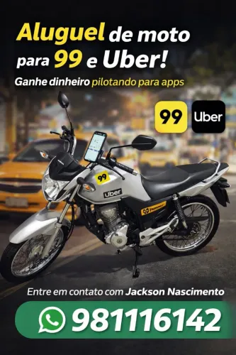 Aluguel de moto para rodar de app