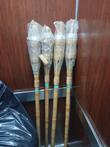 Tochas de Bambu com alumínio para decoração e demais.