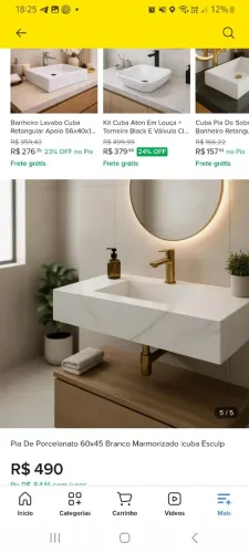 LAVATÓRIO PORCELANATO 60X45