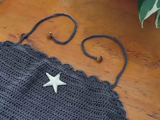 Cropped de crochê - Frente única
