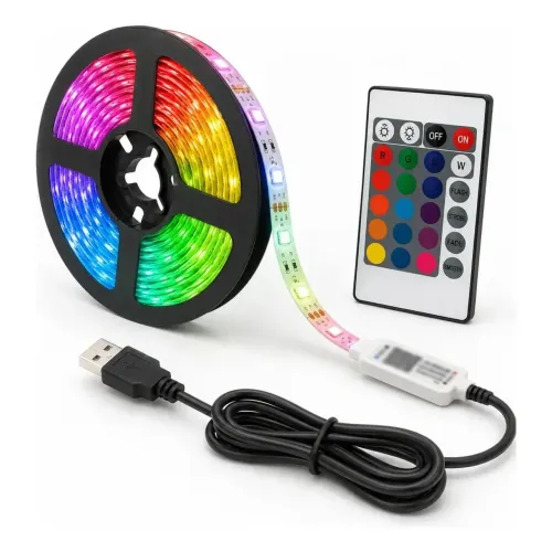 Fita Led Rgb Controle Remoto 5 Metros