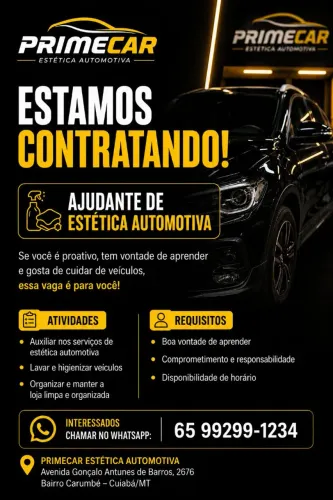 Vaga para Estética automotiva 