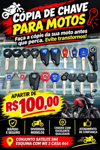 Chave de moto vários modelos 