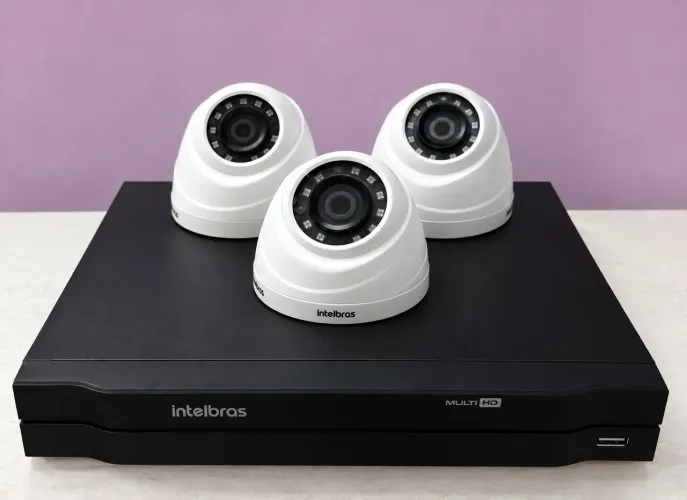 3 câmeras + dvd-r intelbras