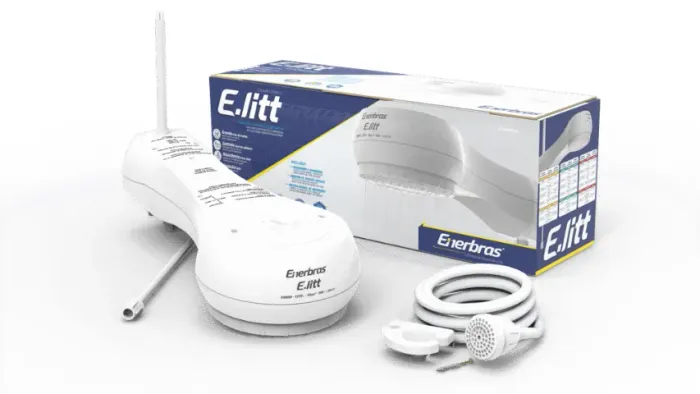 Chuveiro E-litt Branco 220v/7500w Enerbras Acabamento Brilhante