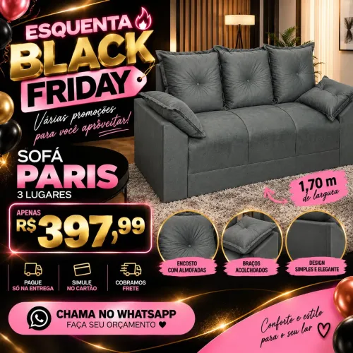 Black Friday sofá 3 lugares