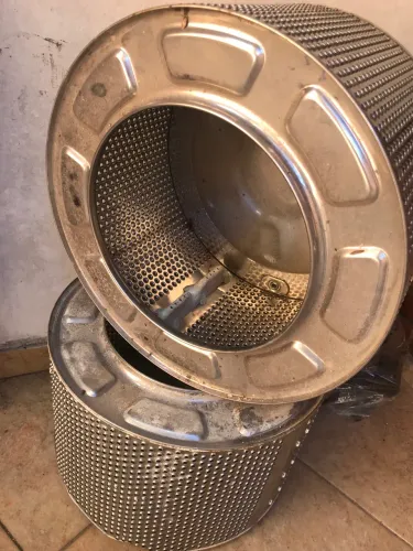 2 cestos inox máquina de lavar