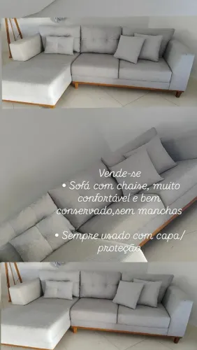 Vende-se sofá !  Semi novo,muito conservado,todo em madeira maciça, robusto e com chaise