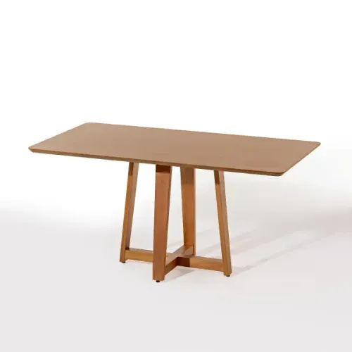 Mesa Fiorenca 120x90 Nogueira Base Madeira Maciça Tampo Cinamomo