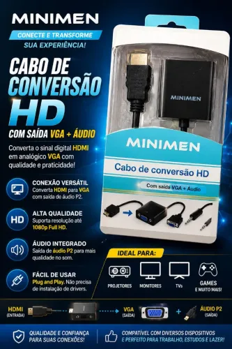 Cabo HDMI X VGA novo
